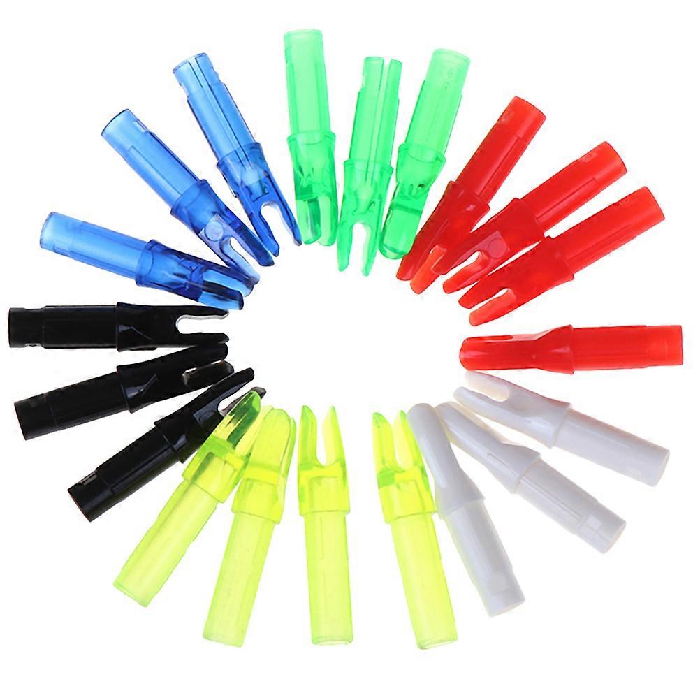 1 Satz 20 Stück Bogenschießen Jagd Compound Bogen Kunststoff Pfeil Einsatz Pfeil Schwanz Hülse Fitting 6,2 mm (gemischte Farbe)