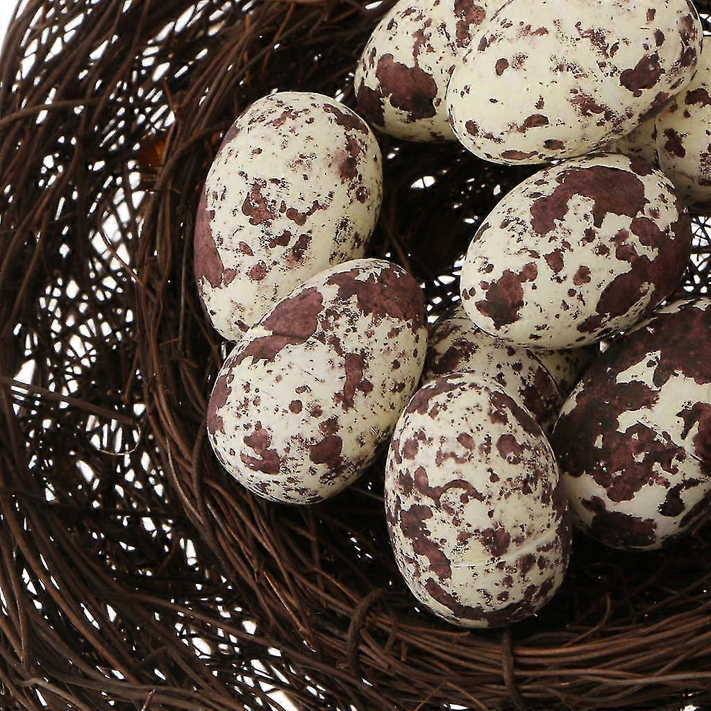 hg 7x10 Pieces 1.2'' Artificial Nest Spotted Speckled Hatching Egg Crafts -yellow