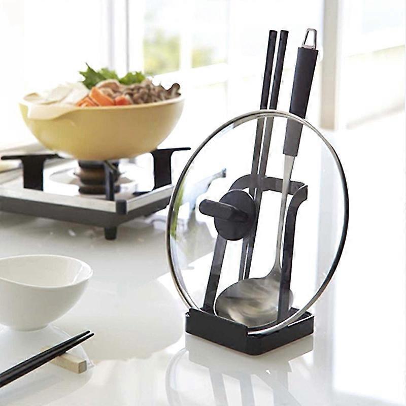 Pan Lid for Kitchen Utensils Rack Rack Accessories matte black 15*10*10cm