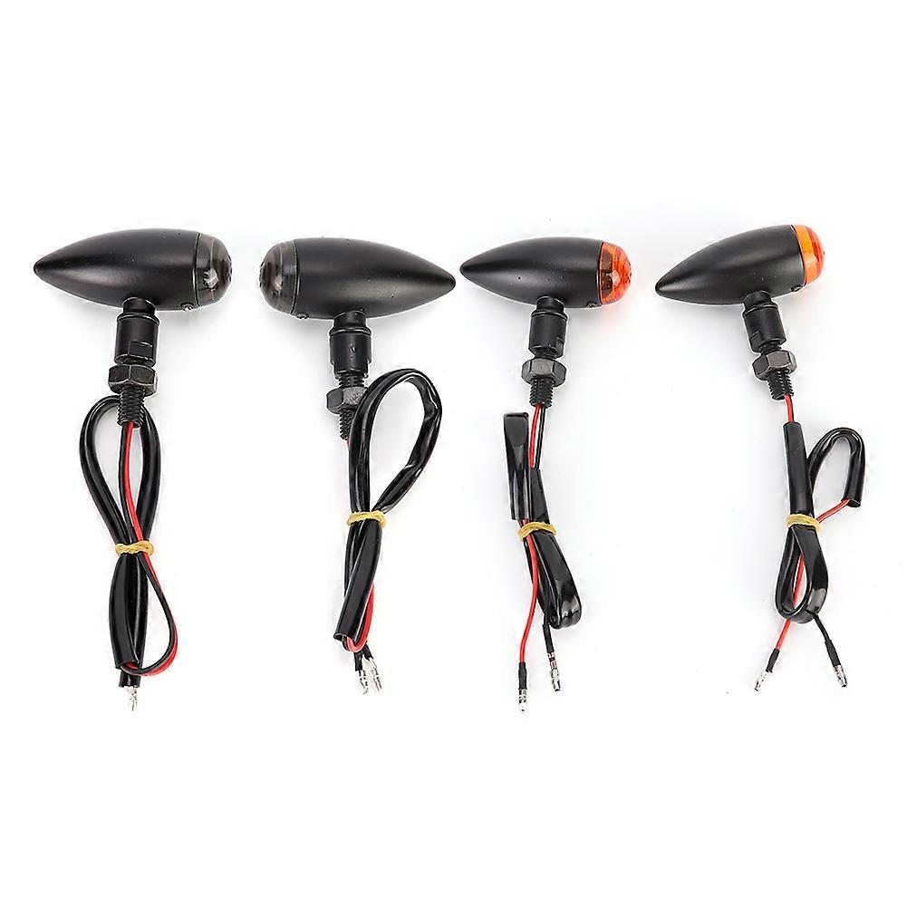 2pcs Motorcycle Bullet Turn Signal Indicator Light Lamp Fit for Honda <br>(Black Shell Smoked Black Lens ) E2U811