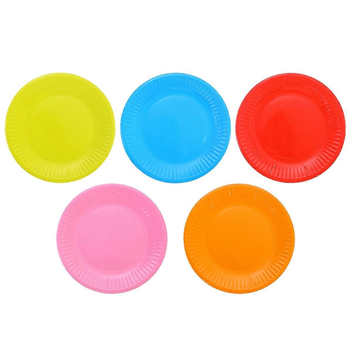 50 pezzi classico colore assortito rotondo tutte le occasioni piatti da pranzo di carta usa e getta forniture per feste di compleanno