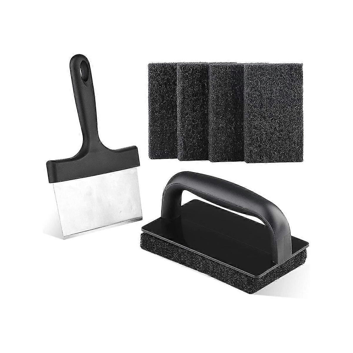 Blackstone Griddle Cleaning Kit Flat Top Scouring Pads With 6in Scraper Non Scratch Griddle Scrubbe