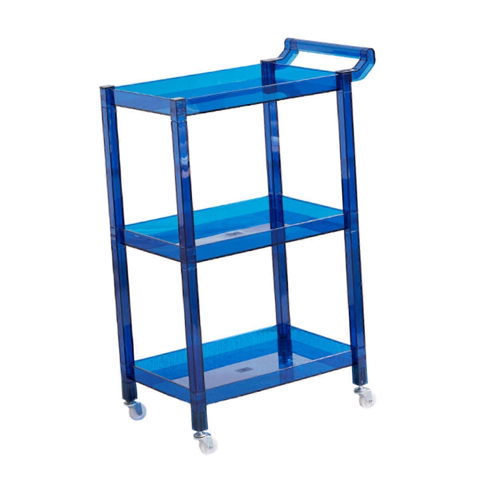 3 Tier Kitchen Storage Rack Multiuse Stable Lightweight with Wheels for Home Clear
