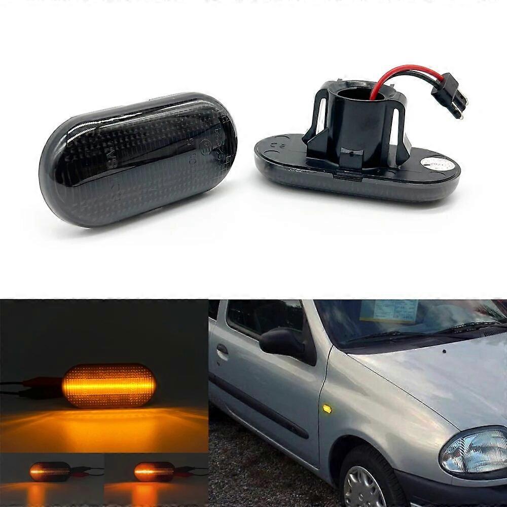 1 Pair LED side marker for or Renault Clio Espace Kangoo Megane Trafic Clear & smoked Lens LED Side Marker Turn Signal Light