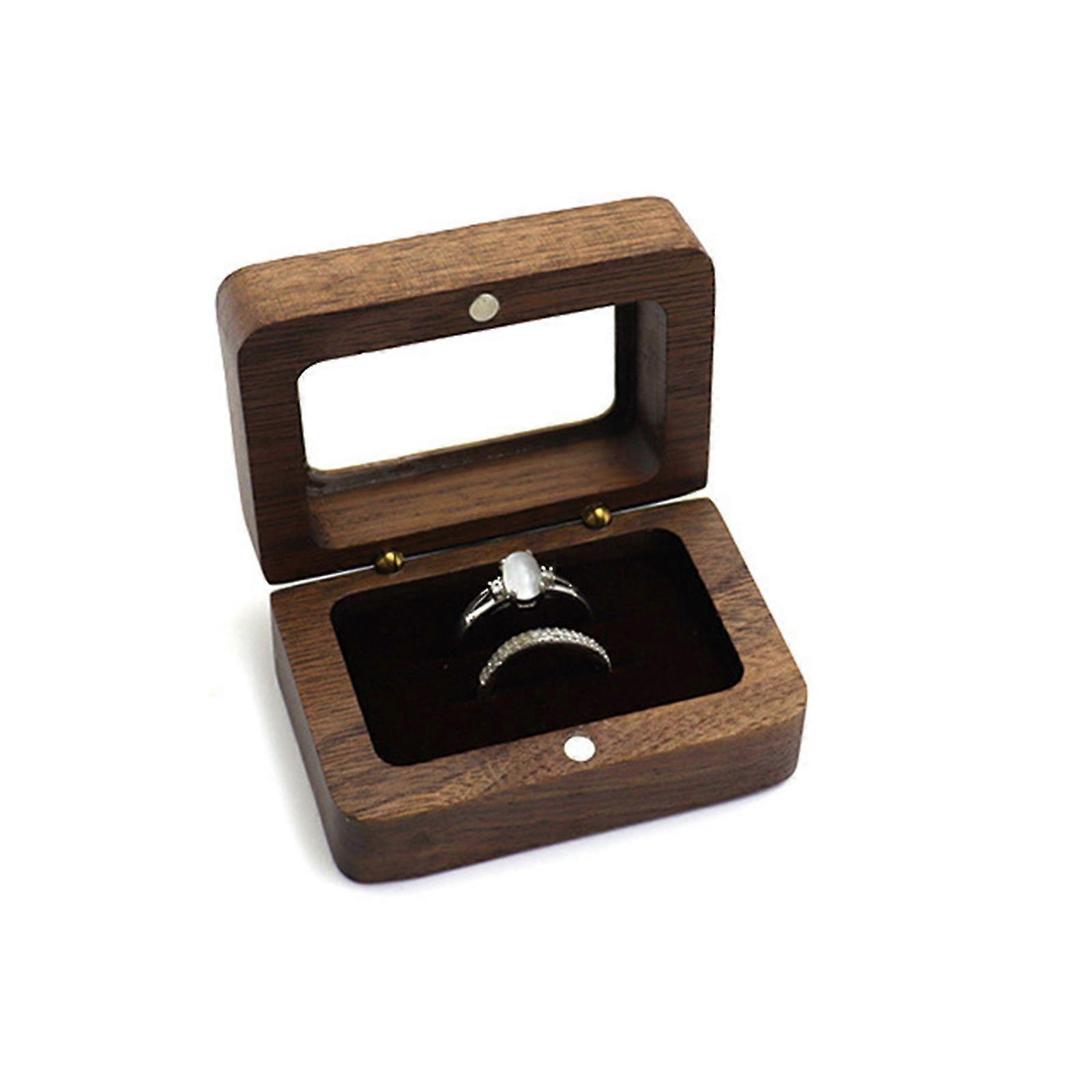 Wood Engagement Ring Box For Proposal - Wood Small Engagement Ring Box ...
