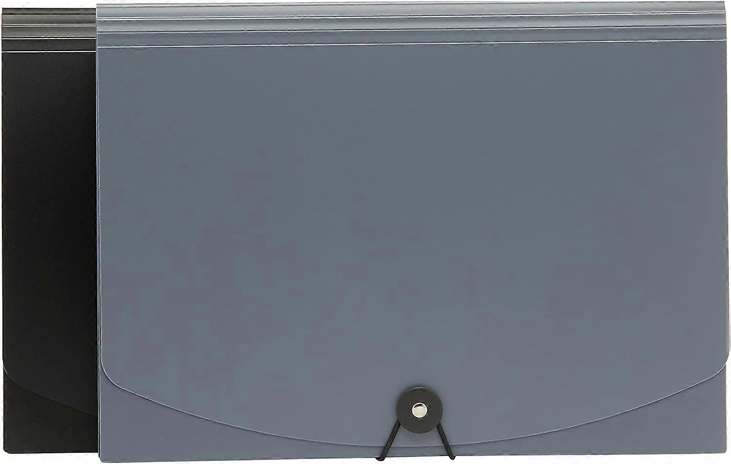 Expanding File, A4 Size, 2 Pack, Black & Gray
