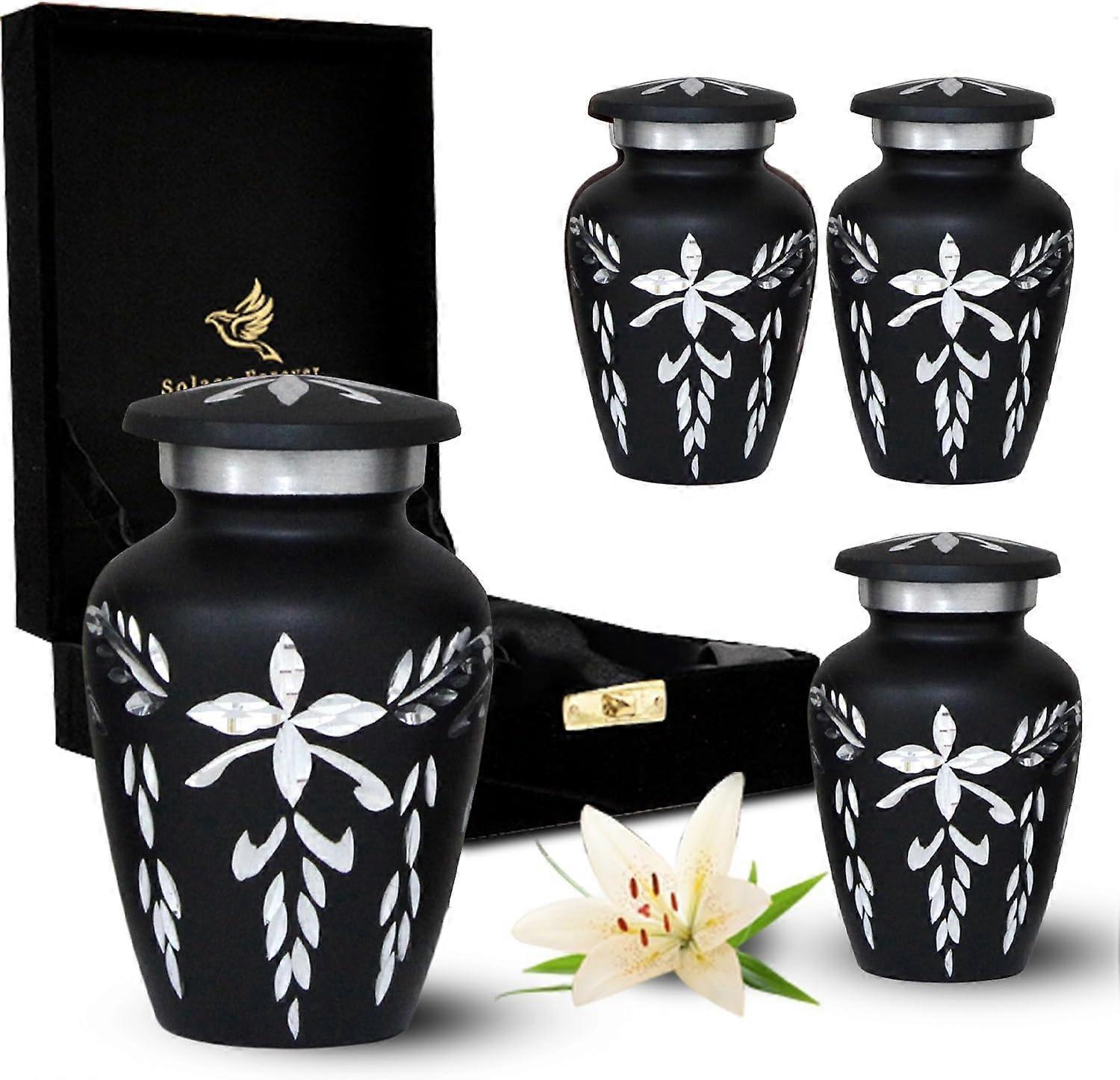 Cremation Urns - Handcrafted Mini Urns for   Ashes Set of 4 with   Box - Small   Funeral Urns for Ashes - Honour    d   with   Keepsake Urns -   for M