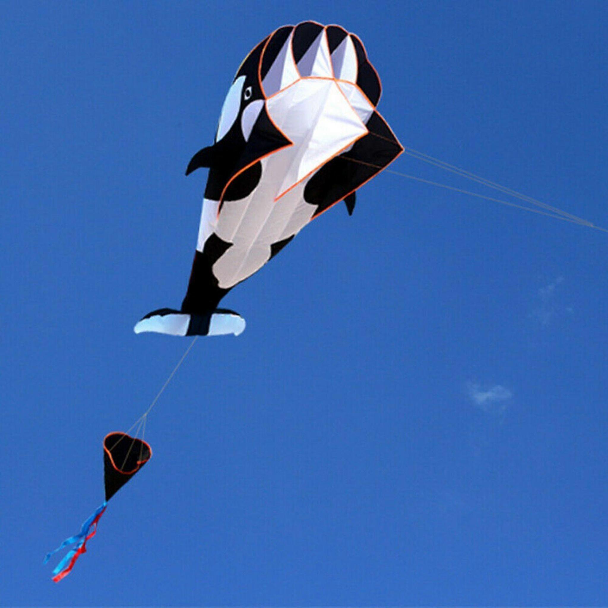 3d Large Whale Kite Frameless Outdoor Toy Kite 215*120cm Kite Flying With 30m Flight Line