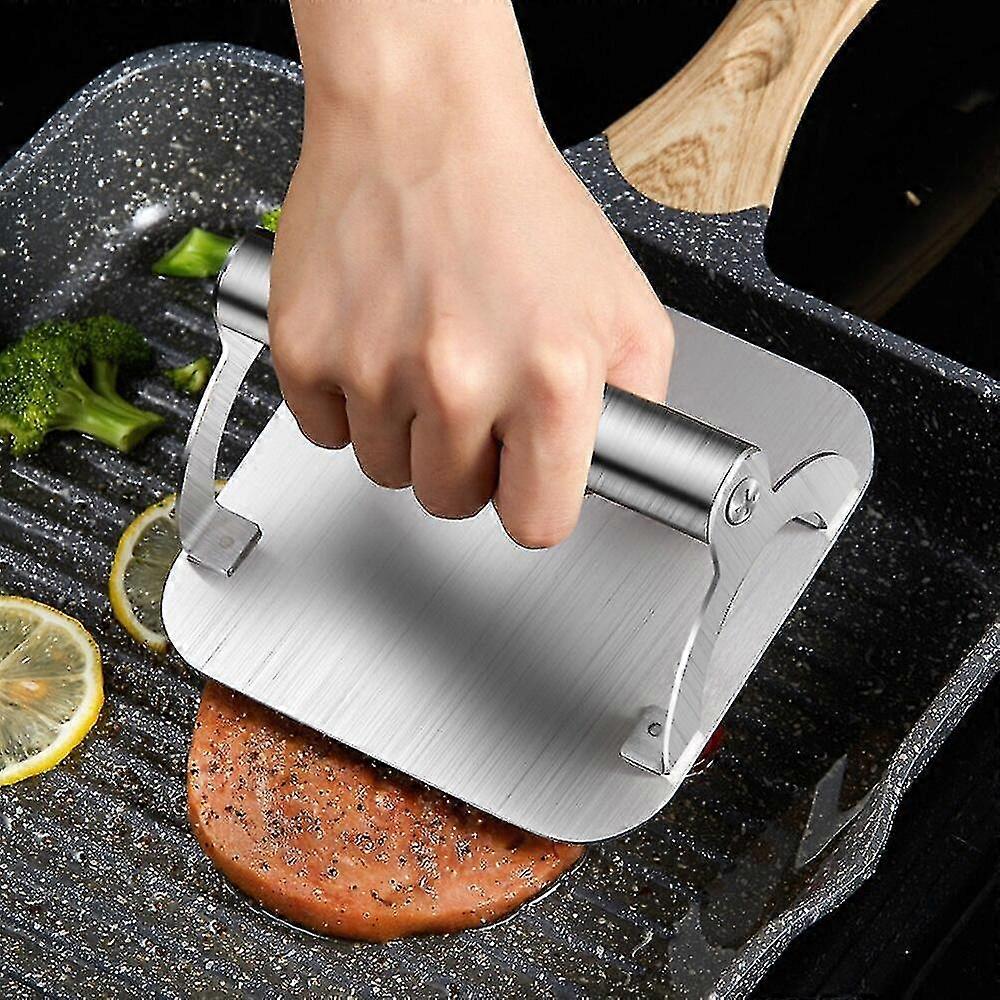 New Stainless Steel Hamburger Press Non-stick Square Meat Press Chef Cutlets Grill Tool Patty Maker Manual Kitchen Accessories