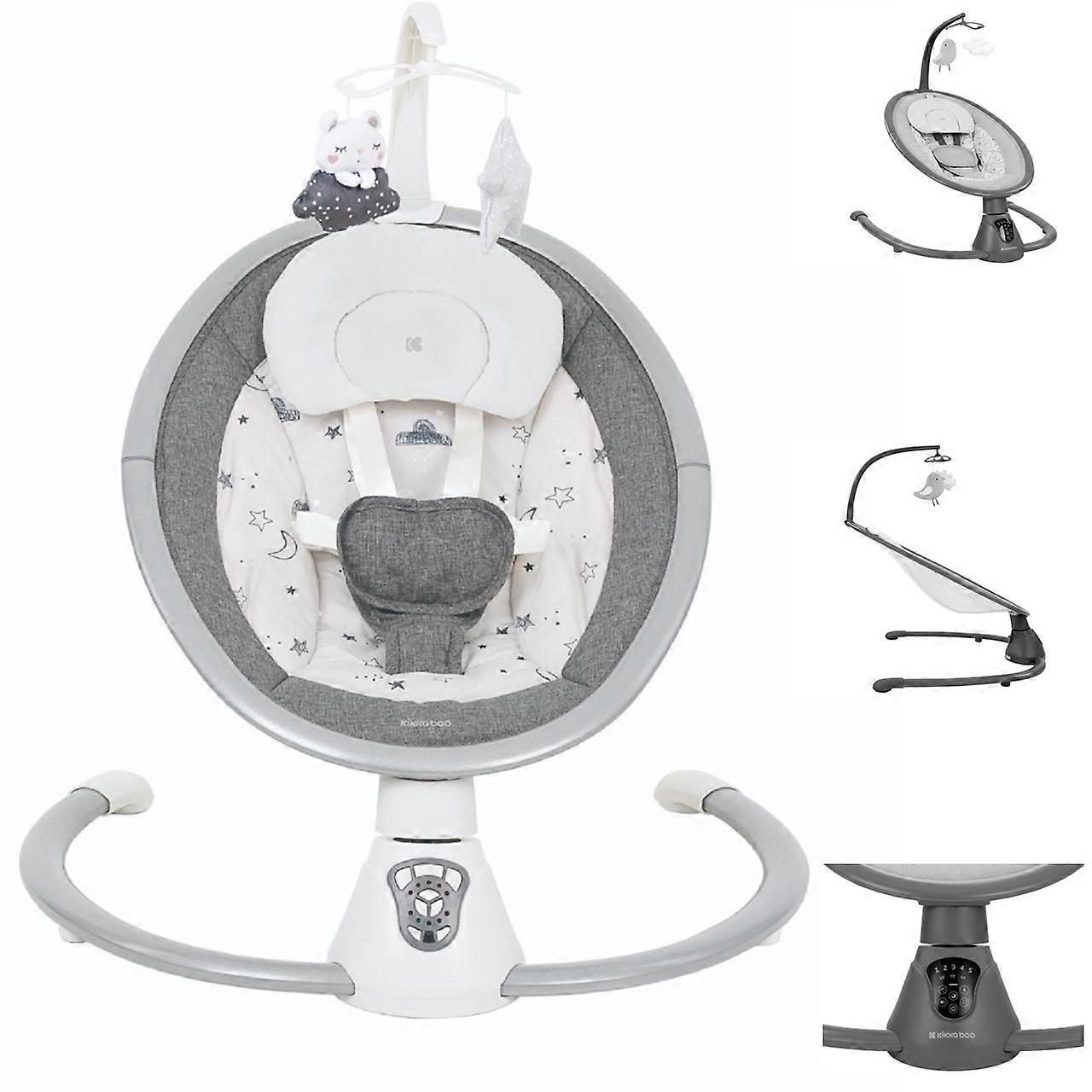 Kikkaboo elektrisk baby bouncer twiddle, swing funksjon, fjernkontroll, timer