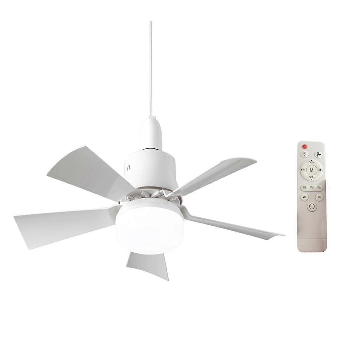 Socket Fan Light Small Ceiling Fan with Light and Remote, Screw in Ceiling Fan Light for E27 Base