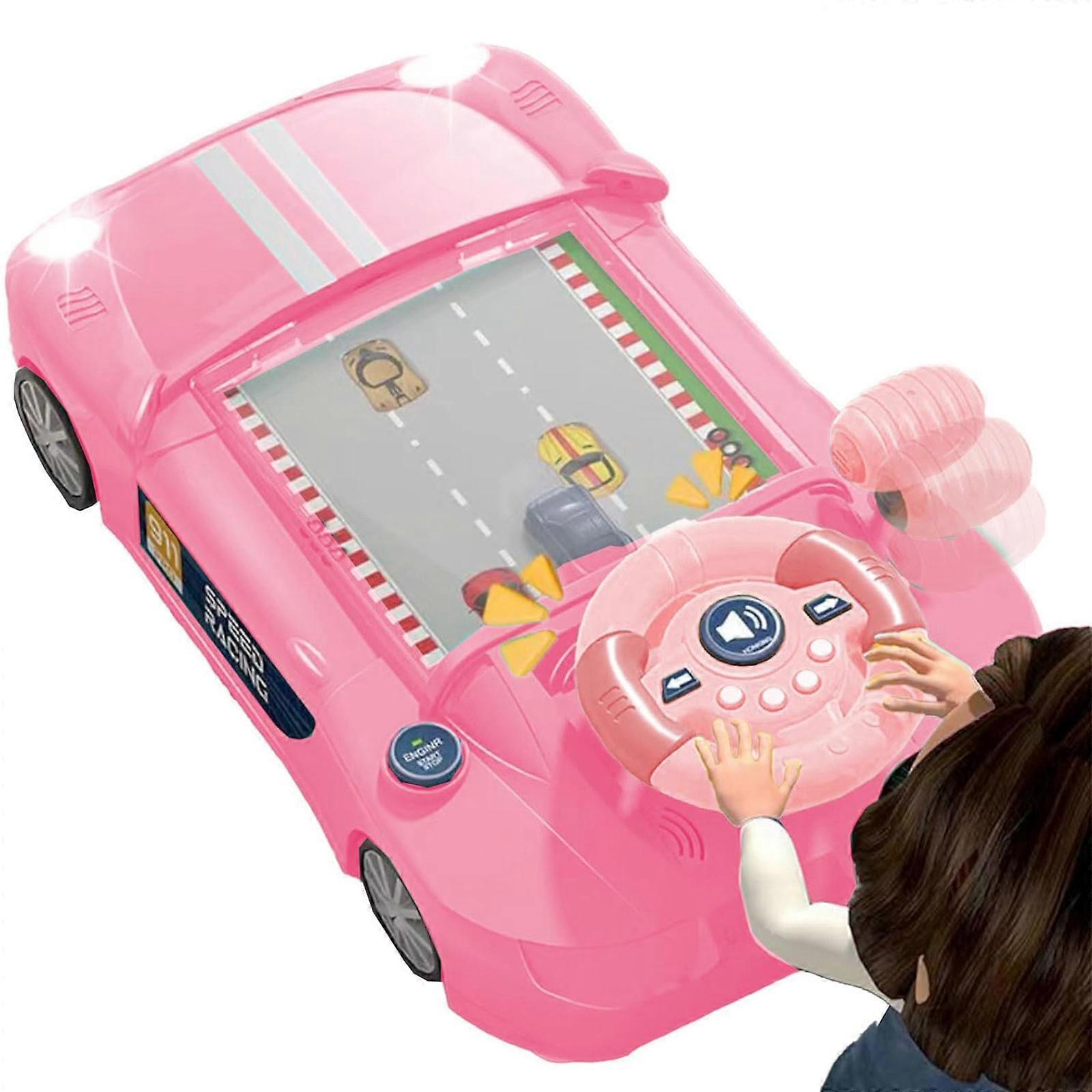 Electric Simulation Steering Wheel Toys, 20 Levels Challenges, Emulator Car with Music and LED Lights, Driving Racing Games