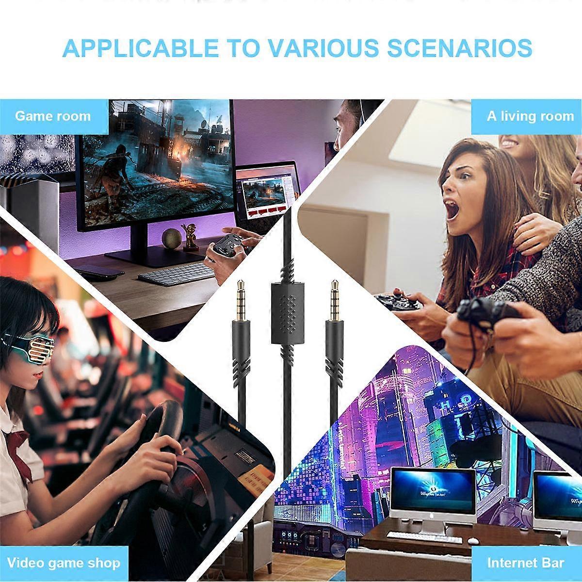 Replacement Headset Cable, 2.0M Inline Mute Cable Cord for /A40 Gaming Headsets Controller Headphon