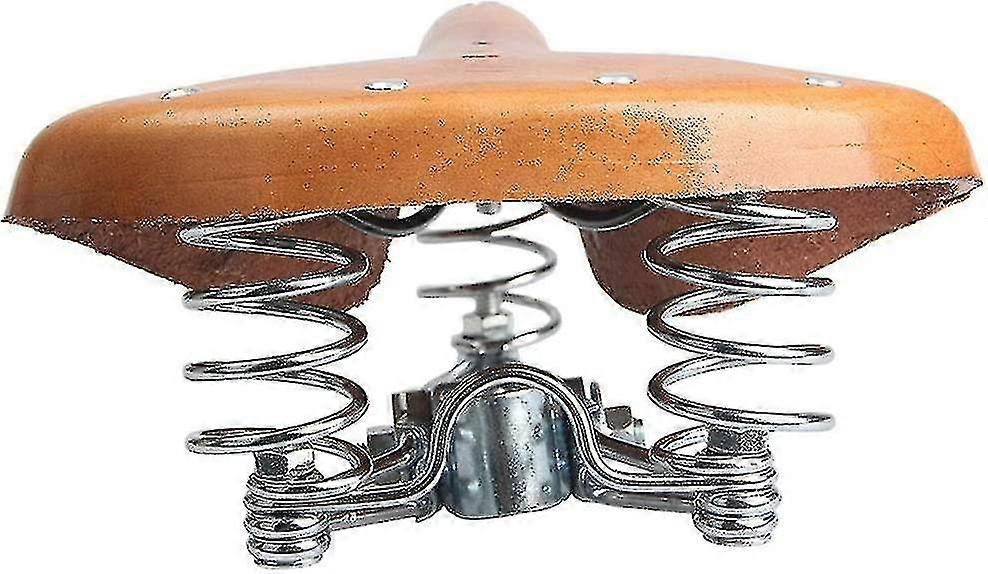 2024, hakiki deri yaylı bisiklet eyer, retro yedek deri bisiklet eyer yastığı yaylı koltuk