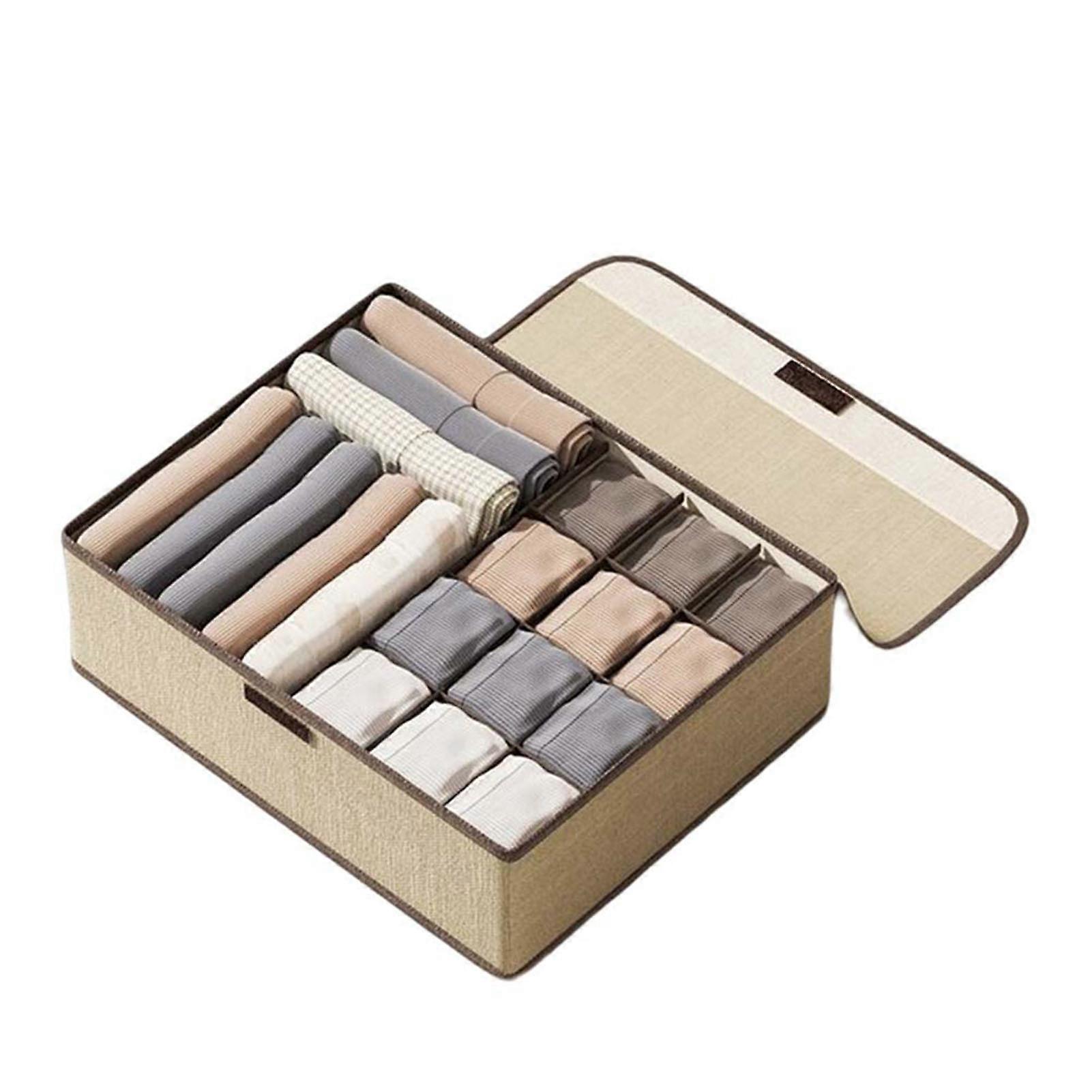 Underwear Storage Box With Lid Divider Drawer Socks Organizing Box Large Capacity Bra Storage Case