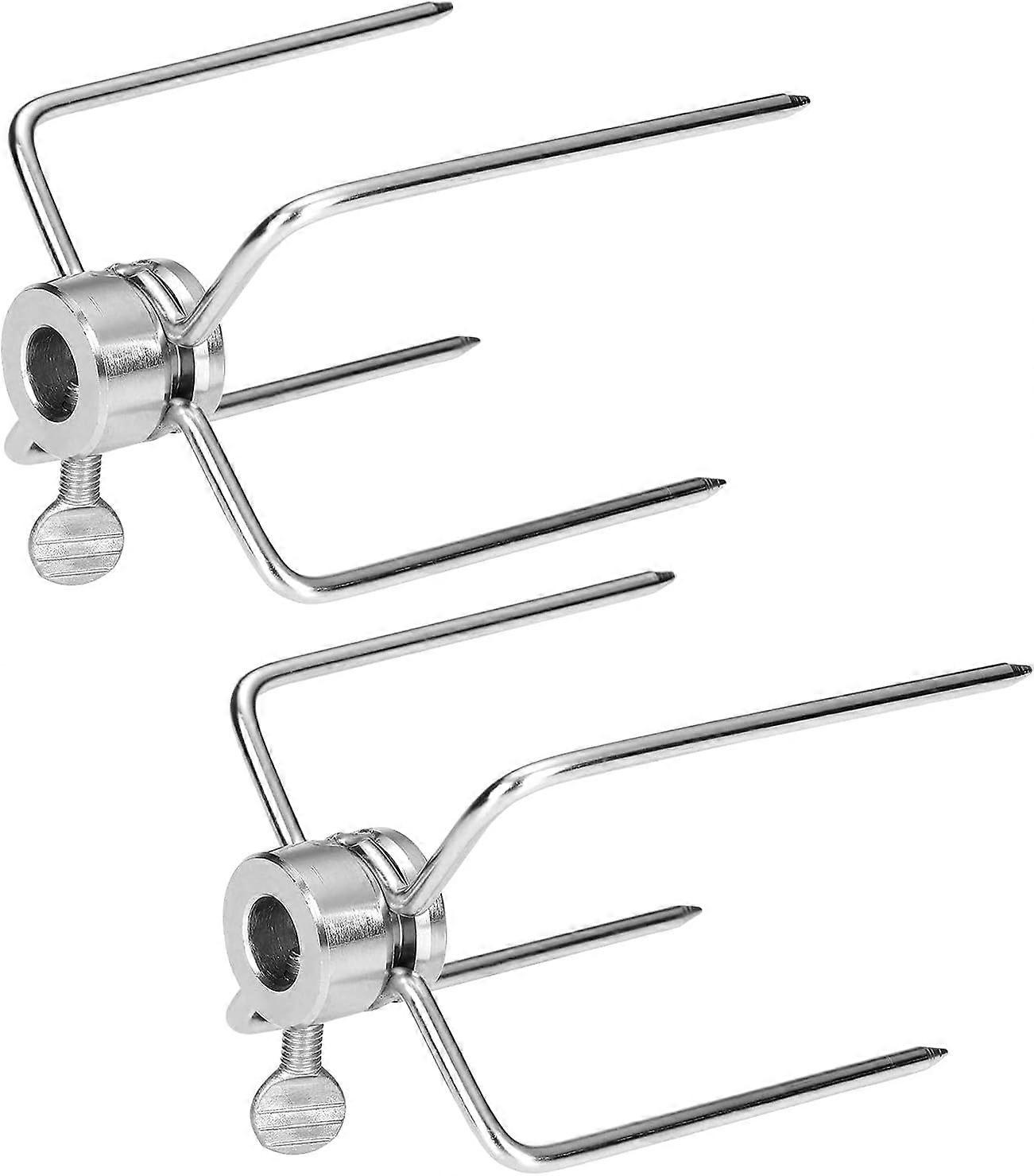 2pcs Picnic Charcoal Barbecue Fork 10cm 4 Forks Grilled Beef Skewer Skewer Chicken Drumstick Drumstick Fork,2024 Ping