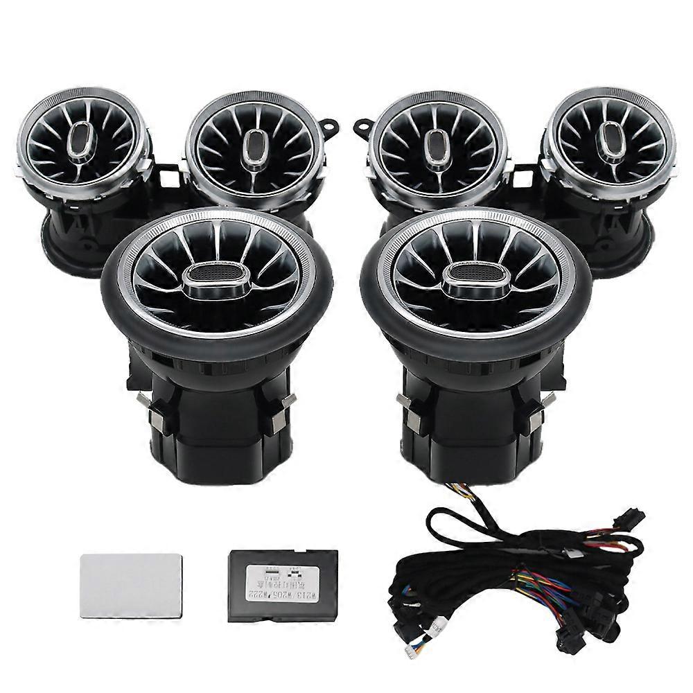 64 Color Car Front Turbine Air Outlet Ambient Light A/C Vent Outlet Atmosphere Lamp for E Class W21