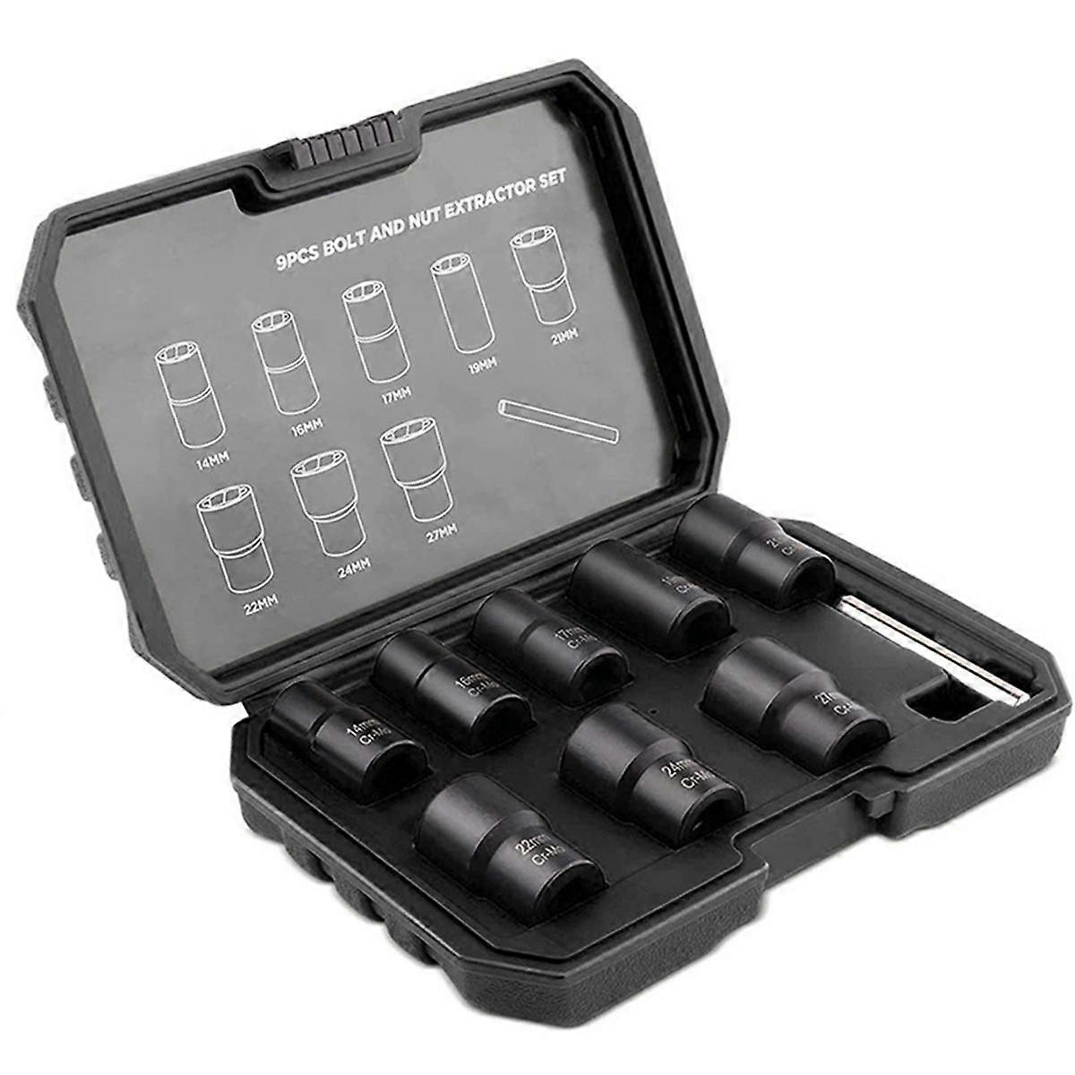 9Pcs Set Nut Extractor Damaged Incomplete Screw Nut Extractor Broken Wire Extractor