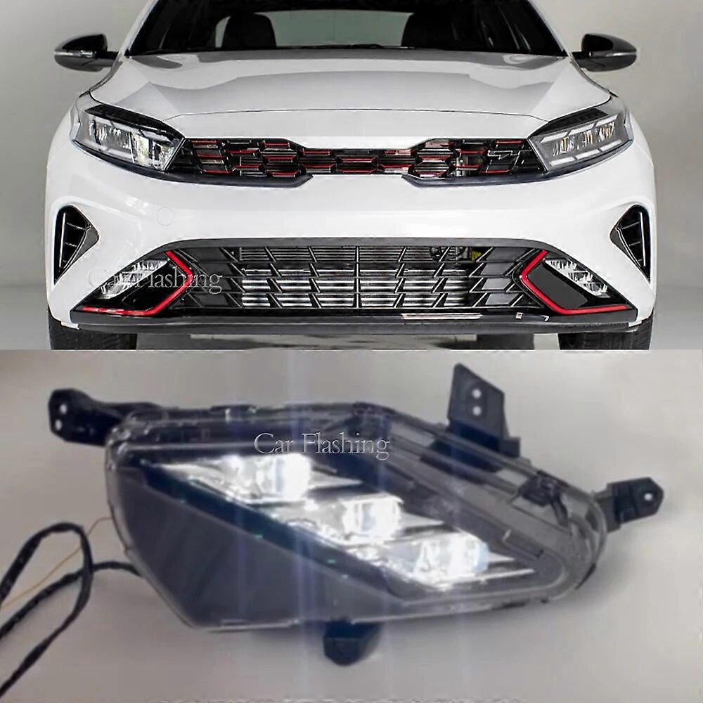 CSCSNL 2PCS LED DRL Fog lamp For Kia K3 Cerato 2022 Daytime Running Light Driving Fog light Dynamic turn signal