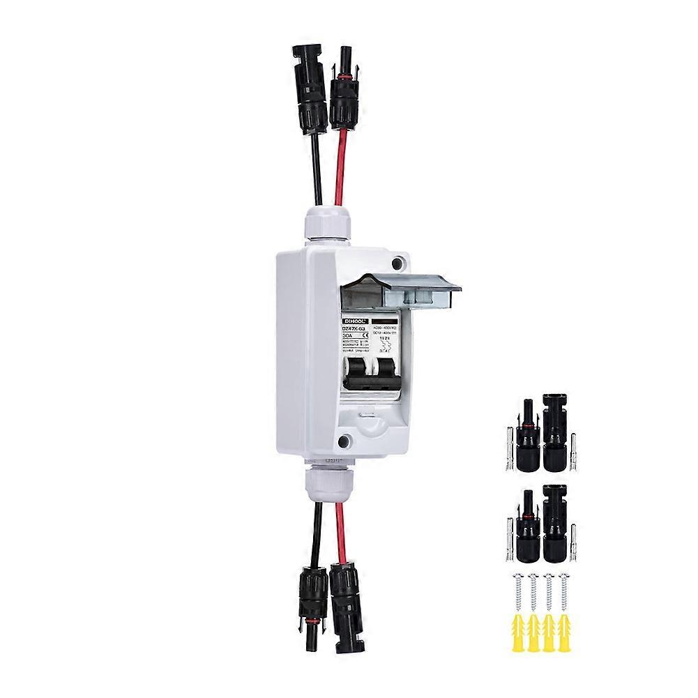 30 Amp 12V-400V DC Disconnect Switch Miniature Circuit Breaker with IP65 Distribution Box for Solar
