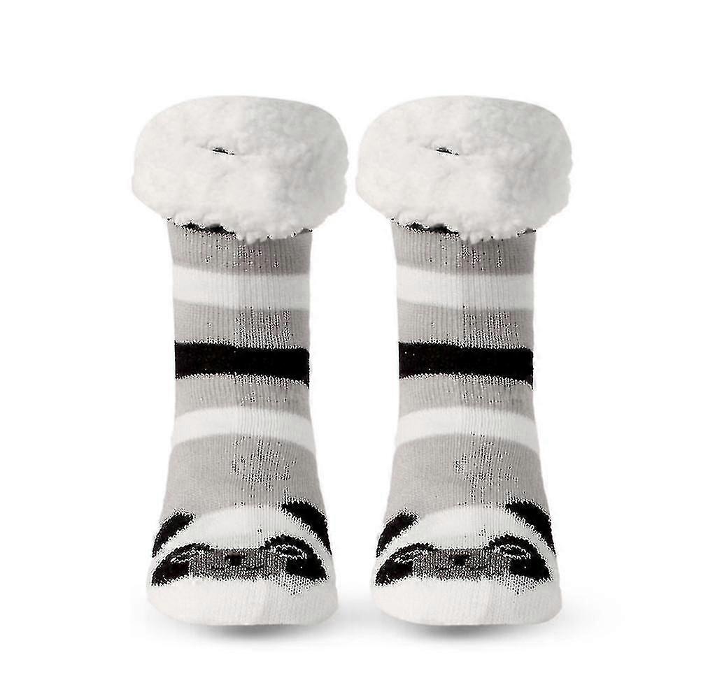 Damer Vinter Varma Tofflor Strumpor Plysch Varma Sovstrumpor (ljusgrå)