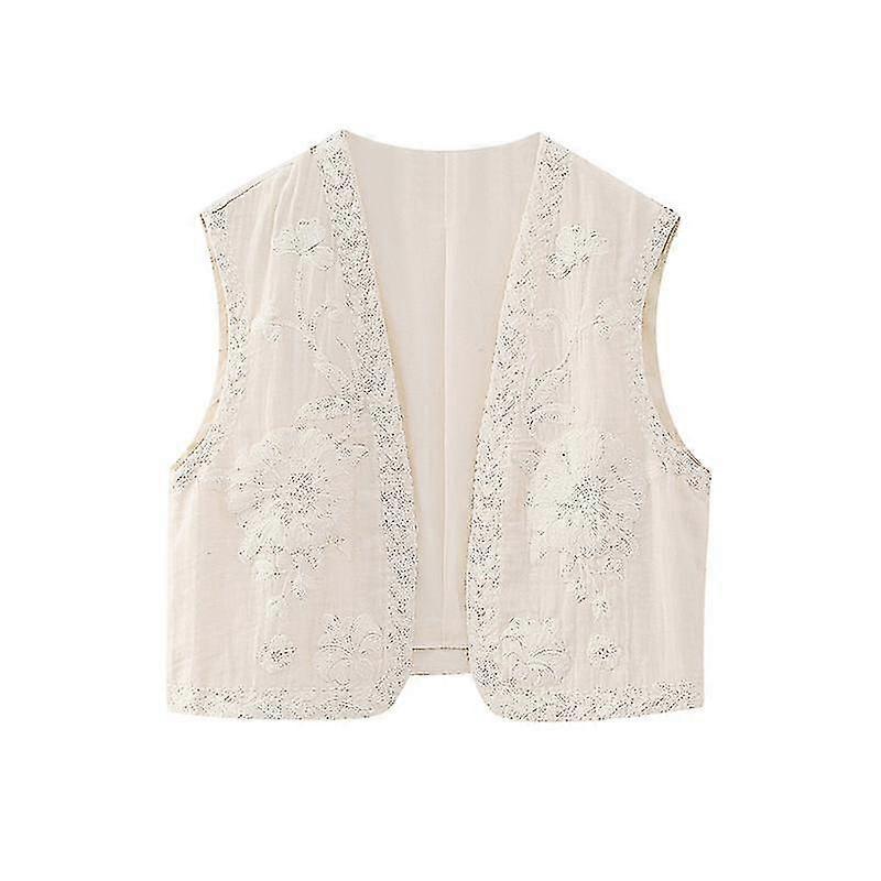 Kvinner blomsterbrodert vest i nasjonal stil