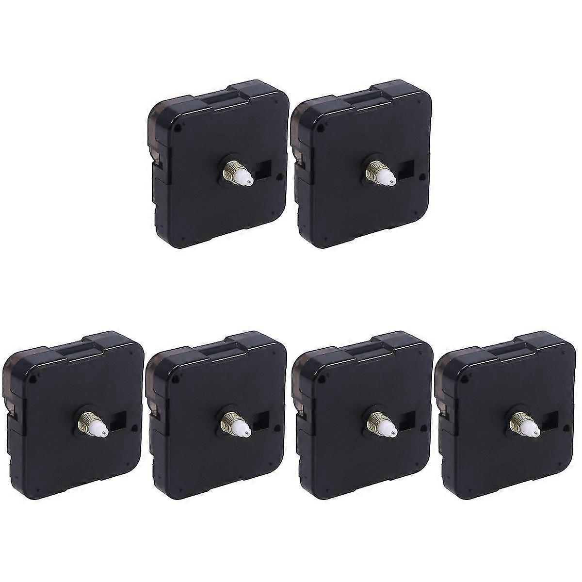 6 Pcs  Quartz Clock Movement Second-leaping Clock Mechanism Without Battery Time Keeper Diy Accessories (black)