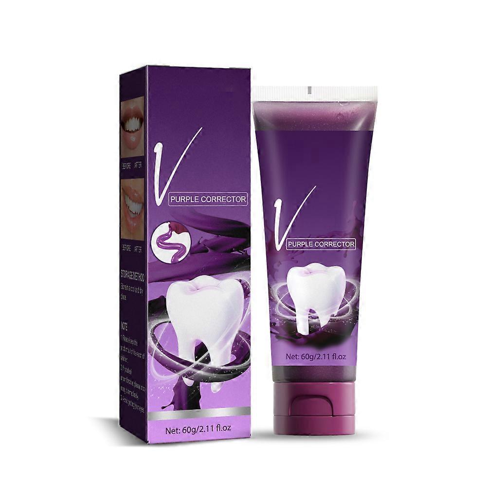 V34 Limpeza de Dentes Mousse Roxo Clareamento Remove Manchas