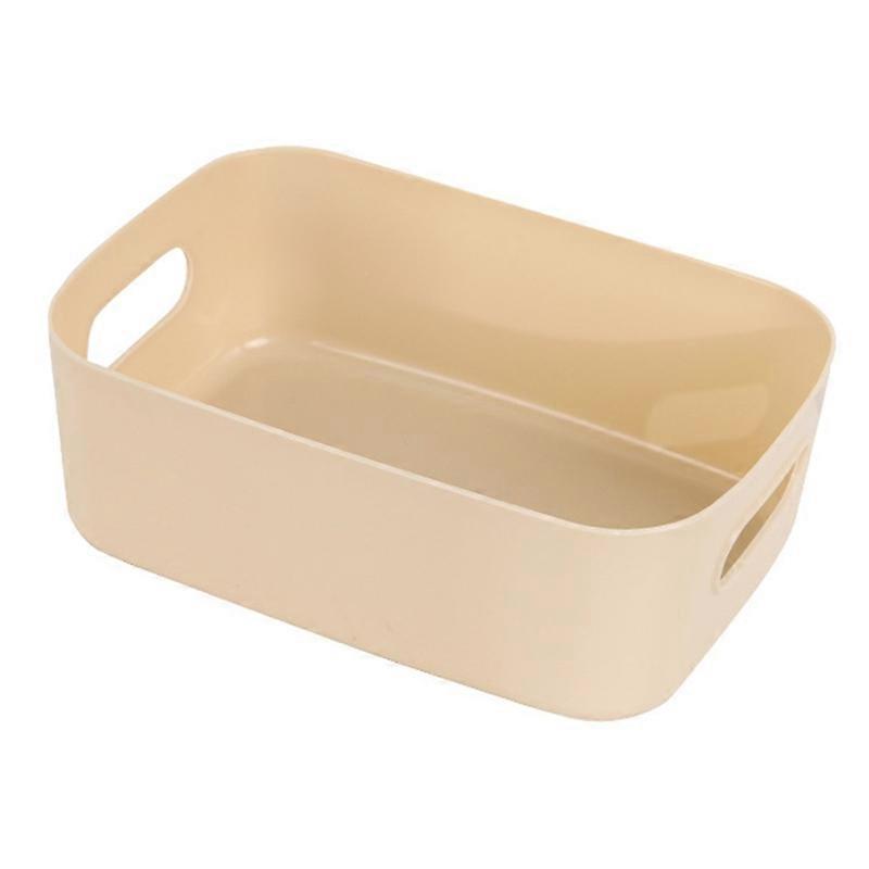 Storage Container Smooth Surface Handle Design Solid Color Versatile Plastic Storage Bin for Bedroom