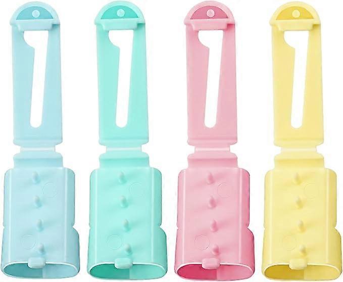 Guide Finger Holder Knitting Thimble Tool Plastic Yarn Guide Separated Yarns Tools (Green, Blue, Yellow, Pink, 4 Pieces)1.5*5.5cm