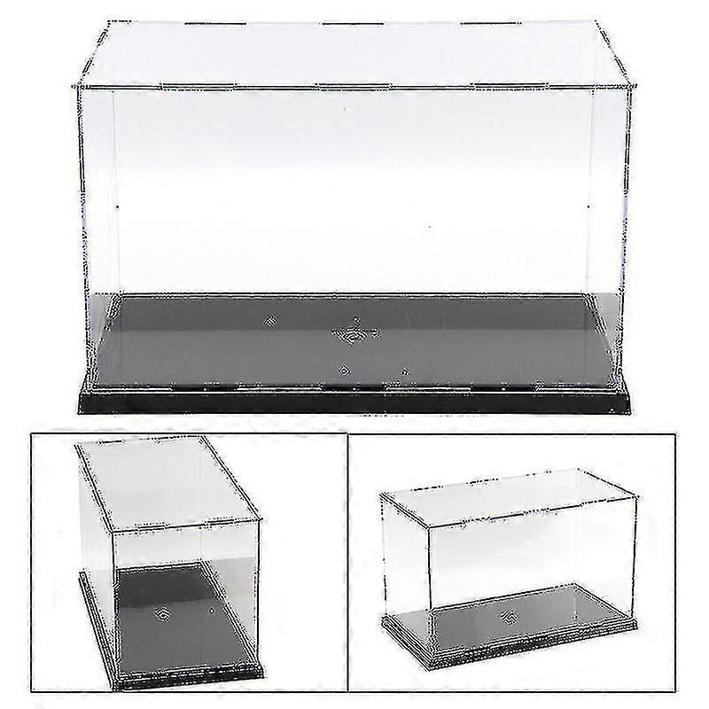 30cm Perspex Acrylic Display Case H Box Plastic Base Dustproof Figure Trophy