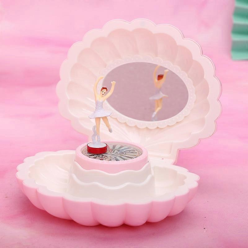 Pink Music Box Shell Ballet Music Box - With Lights