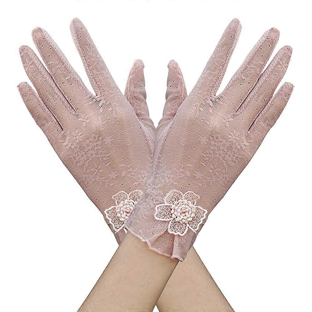 結婚式のオペラパーティーのための花のレース手袋フラッパーレース手袋伸縮性のある大人のサイズ女性の春と夏の薄いタッチスクリーン手袋日焼け止め手袋