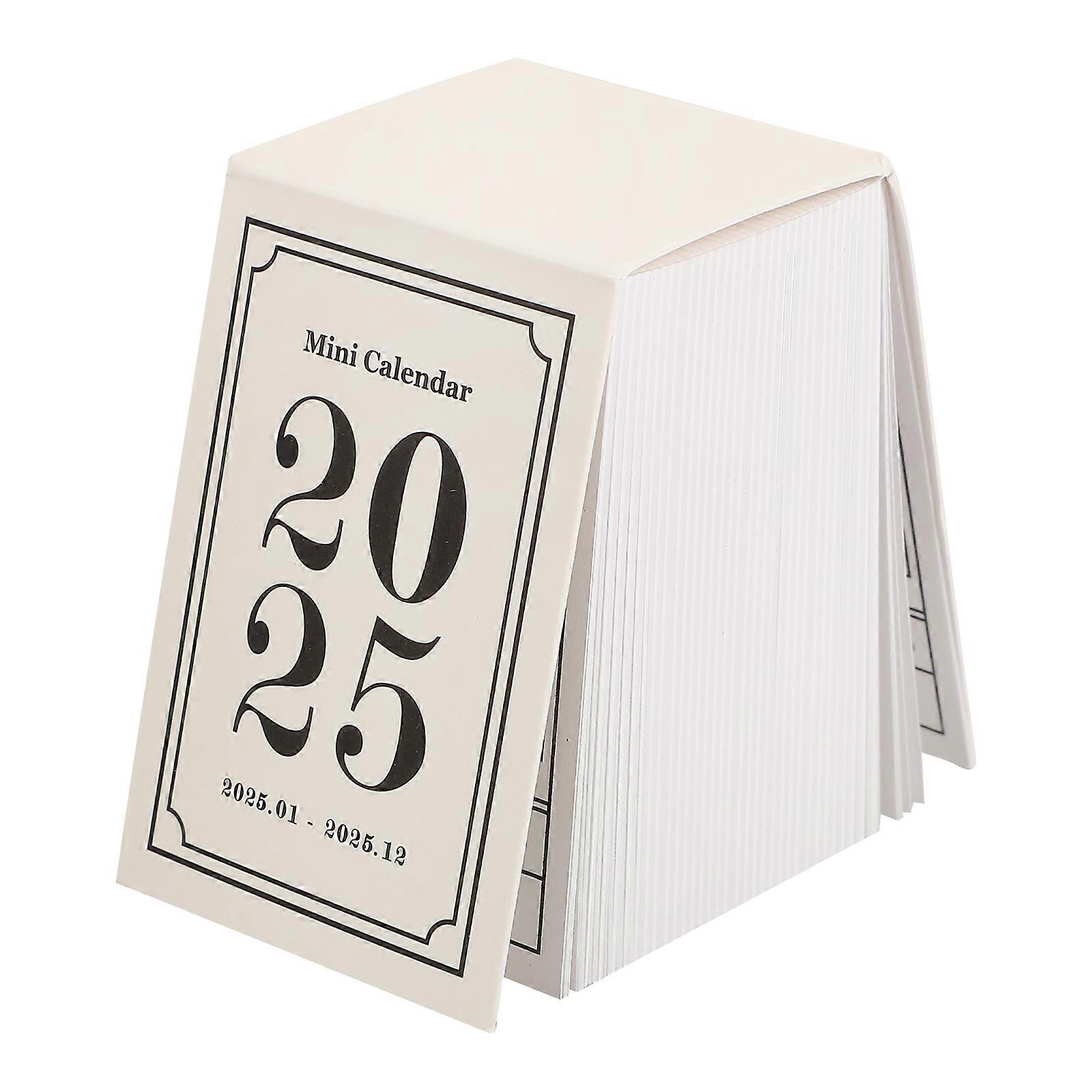 1 Book Mini Retro Calendar Miniature Tearable Calendar Standing Calendar 2025 Tabletop Calendar