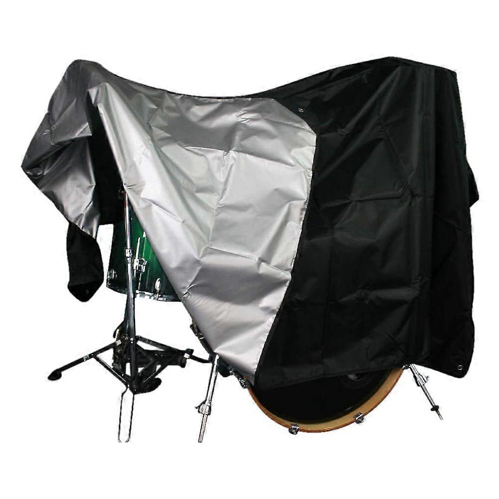Drum Set Cover - Premium Black Waterproof 420D Oxford Fabric with Silver Coating - Anti UV-Rays Pro