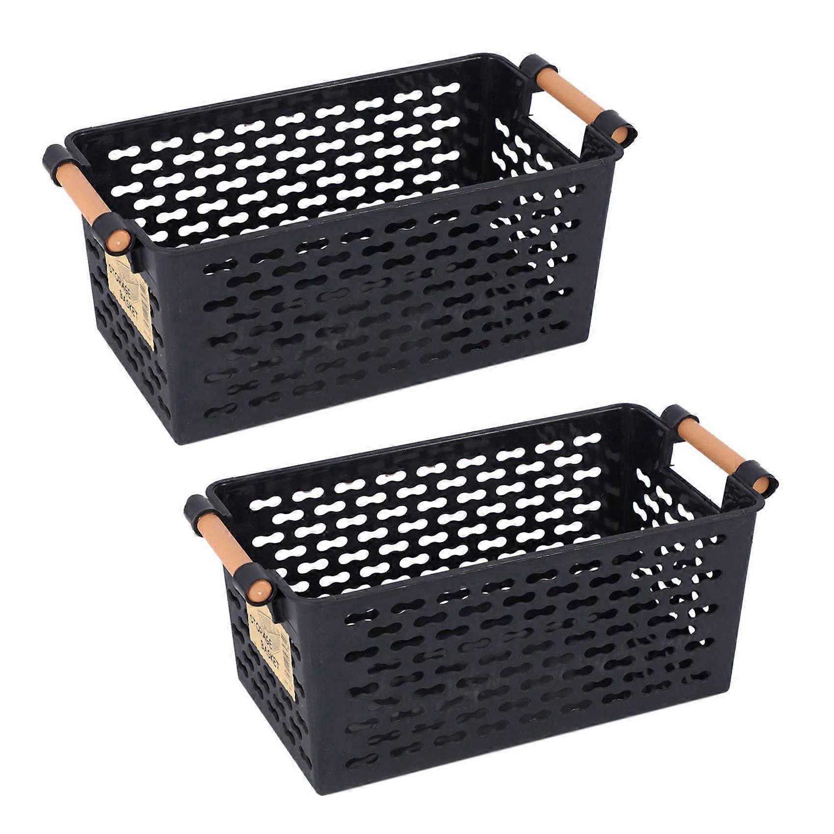 2X Basket Rectangular Bathroom Portable Storage Box Bath Basket Kitchen Debris Multi-Purpose Basket