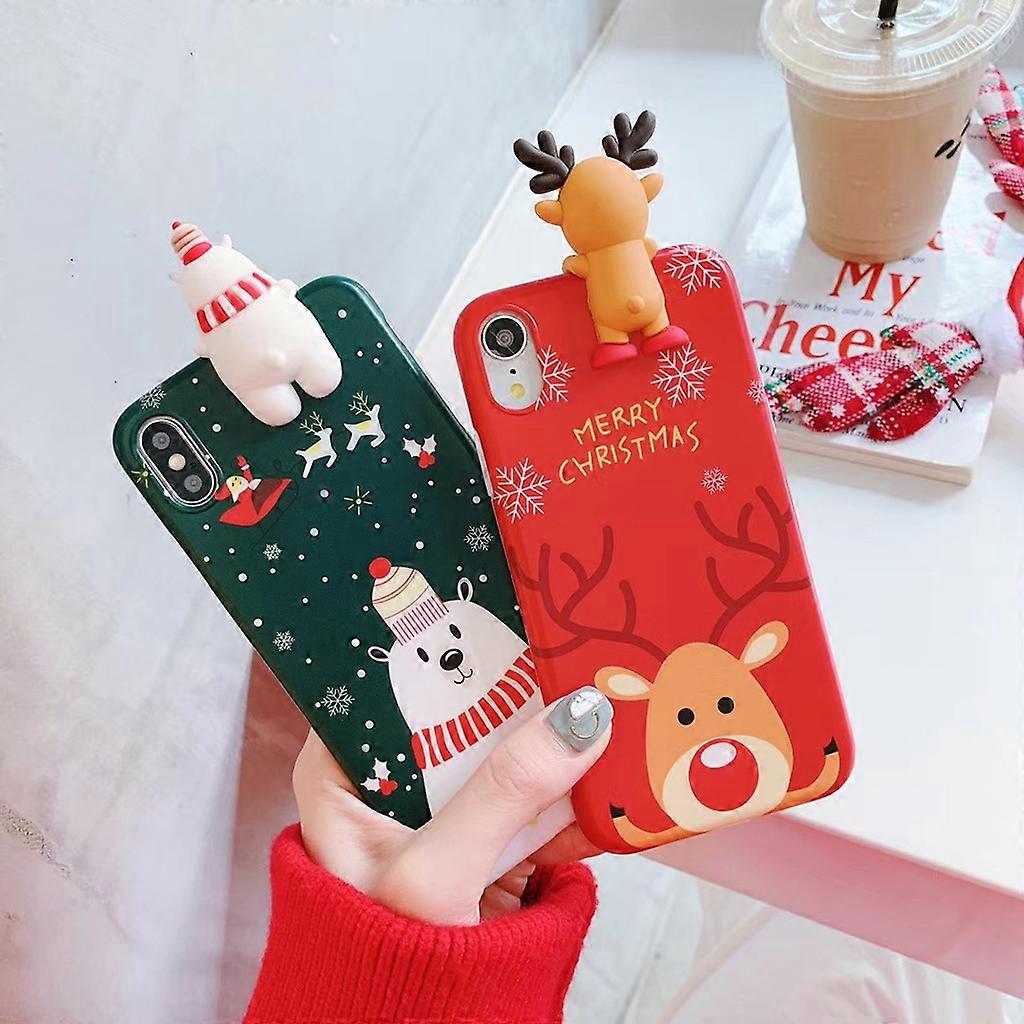 Phone Case,Kawaii Christmas Snowman Shockproof Soft TPU Back Shell Shock Absorption Slim Fit for XR/ XS Max/ X/ XS - XR
