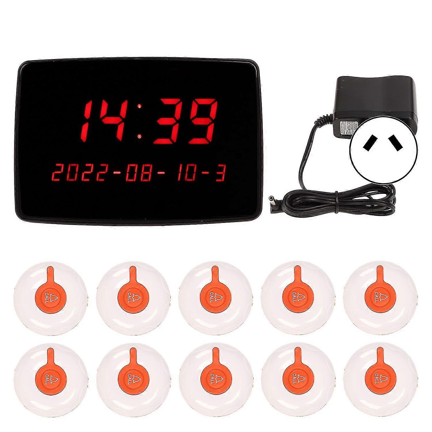 Wireless Calling System 10Pcs Waterproof Call Buttons 1 Display Receiver Patient Pager System for Ho