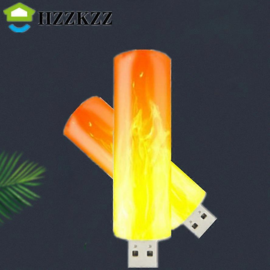 LED USB Atmosphere Light Flame Flashing Candle Lights Book Lamp for Power Bank Camping Lighting Cigarette Lighter Effect Light