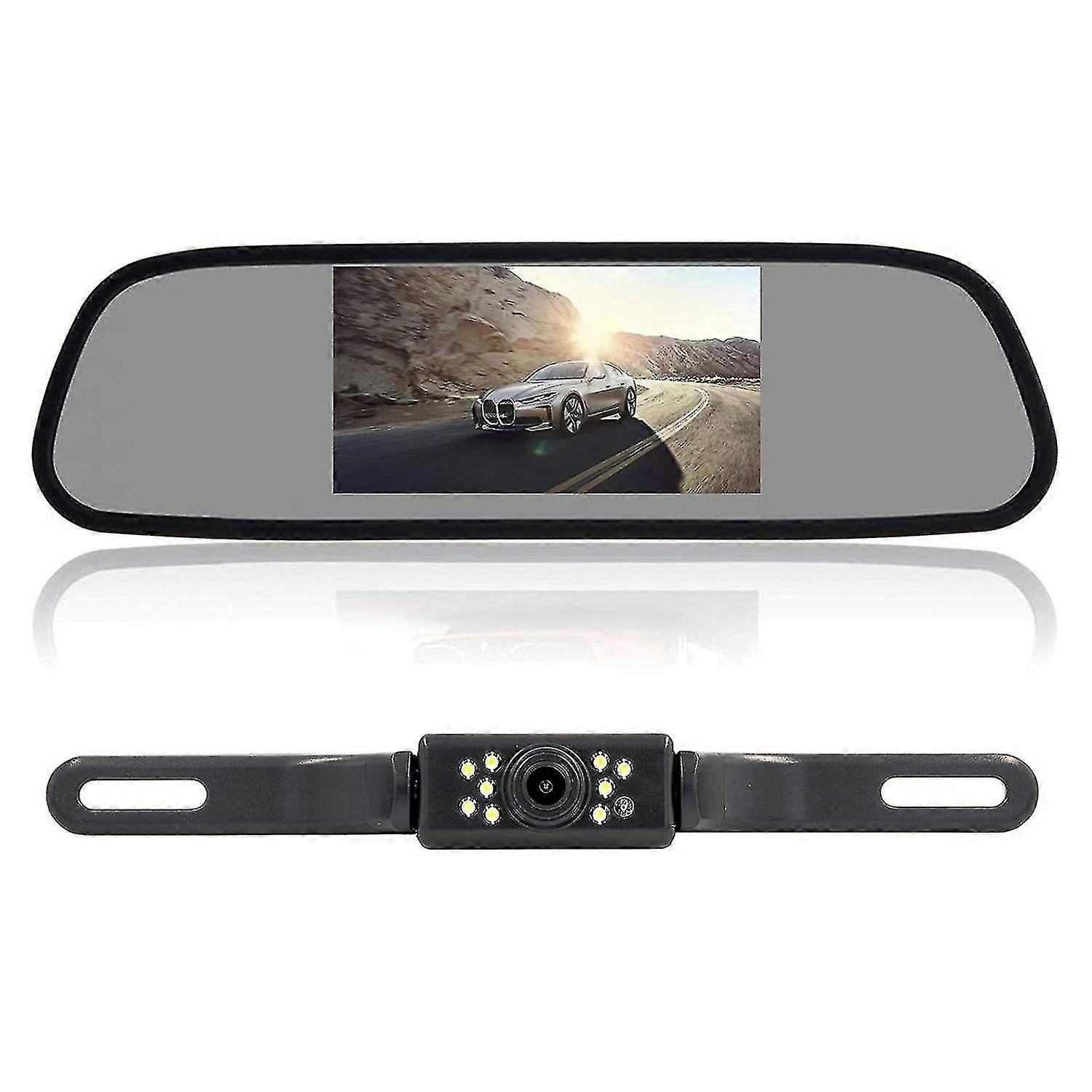 Car License Plate Rear View Camera Backup Camera Reverse Camera With 4.3 Inch Car Vehicle Rearview