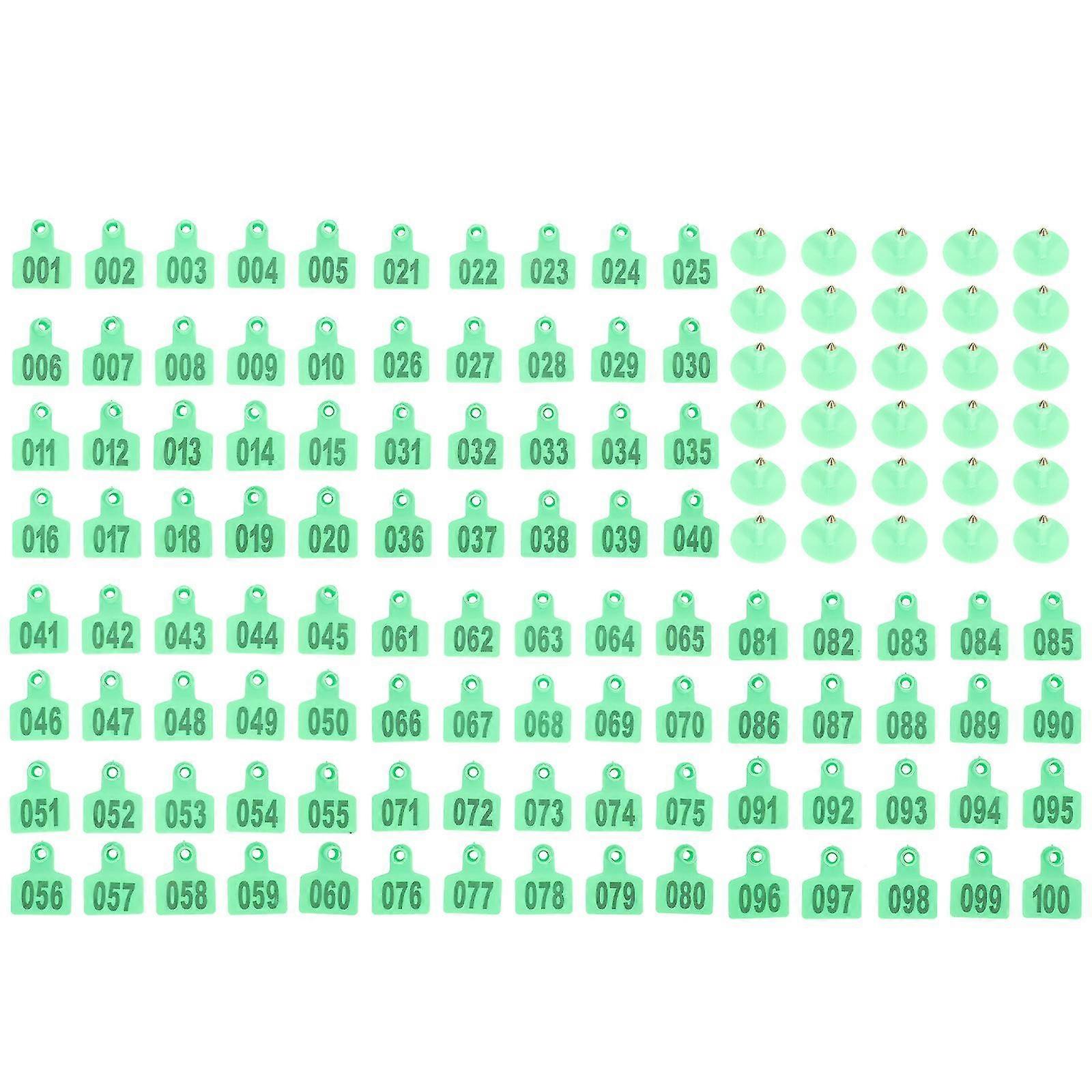 100pcs動物の耳のタグ 家畜の耳のタグ 豚の羊の牛のための数と