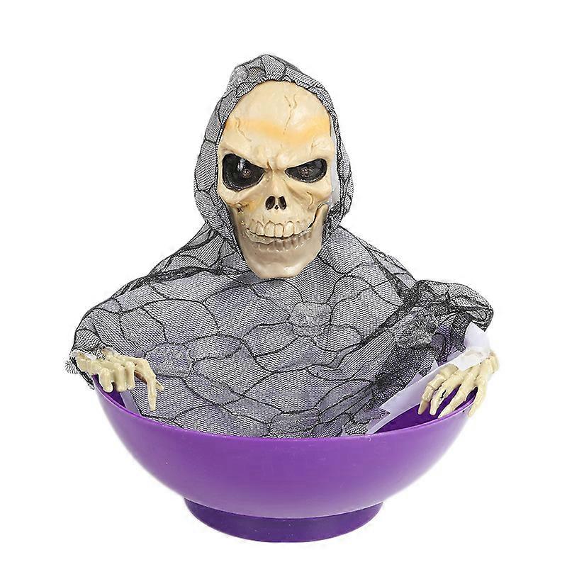 ハロウィーンキャンディボウルグリムリーパーアニメーションキャンディプレートハロウィーンの装飾おやつやいたずらキャンディ1pcs-パープル