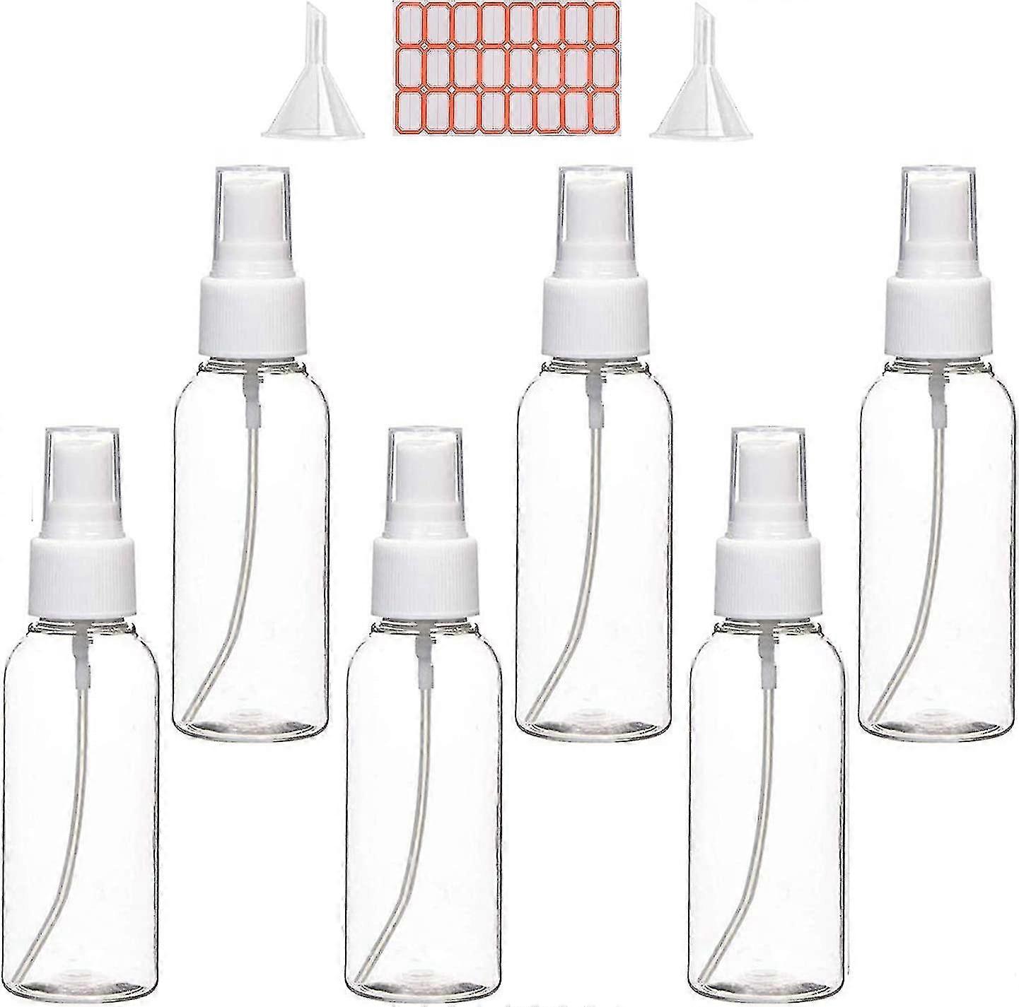 Bottles, 50ml Clear Empty Mist Travel Ato Bottle Set, S Able Containers With 2pcs Funnels And 24pcs Labels Fo
