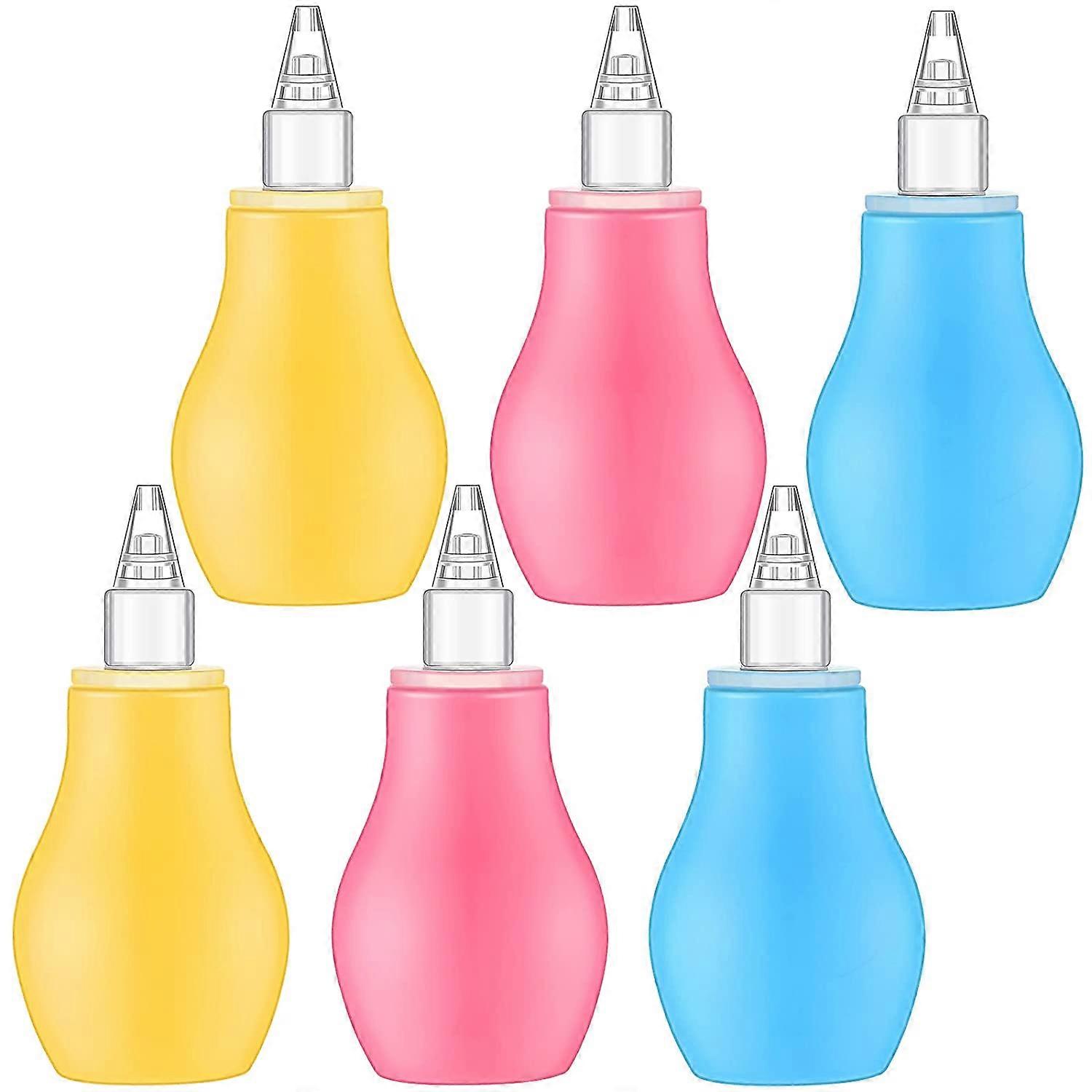 6pcs Silicone Baby Nasal Aspirator Bulb Baby Nose Cleaner Safe Reusable Nose Sucker Colorful Baby Nose Aspirator Nose Suction Bulb Baby Booger Ear Wax