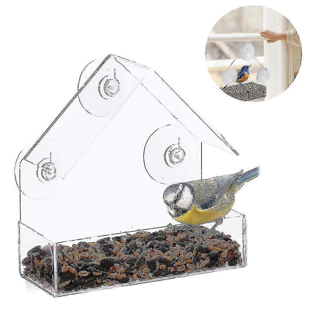 Window Bird Feeder Compatible With Outside With Strong Suction Cups
