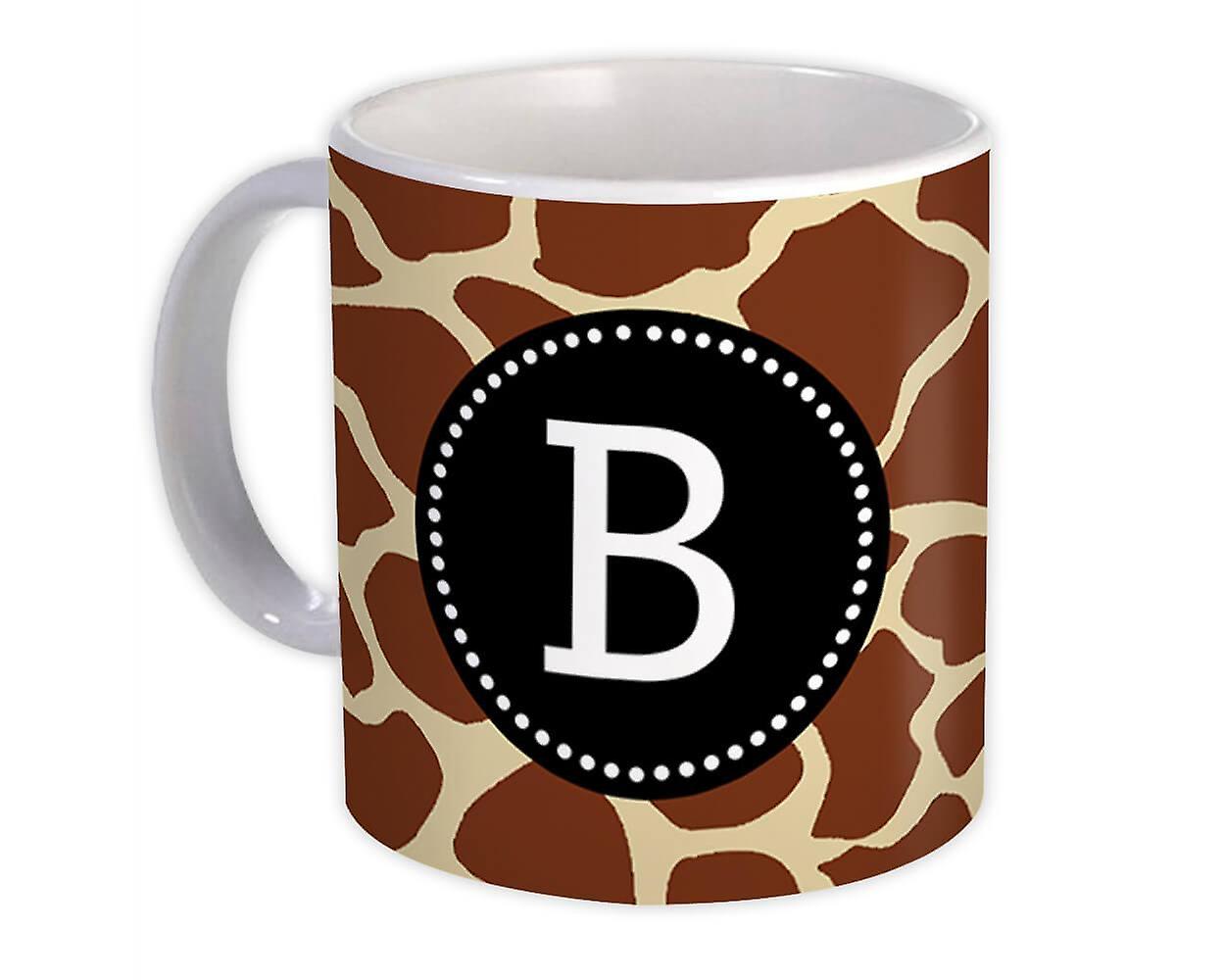 Gift Mug: Monogram Letter B Giraffe