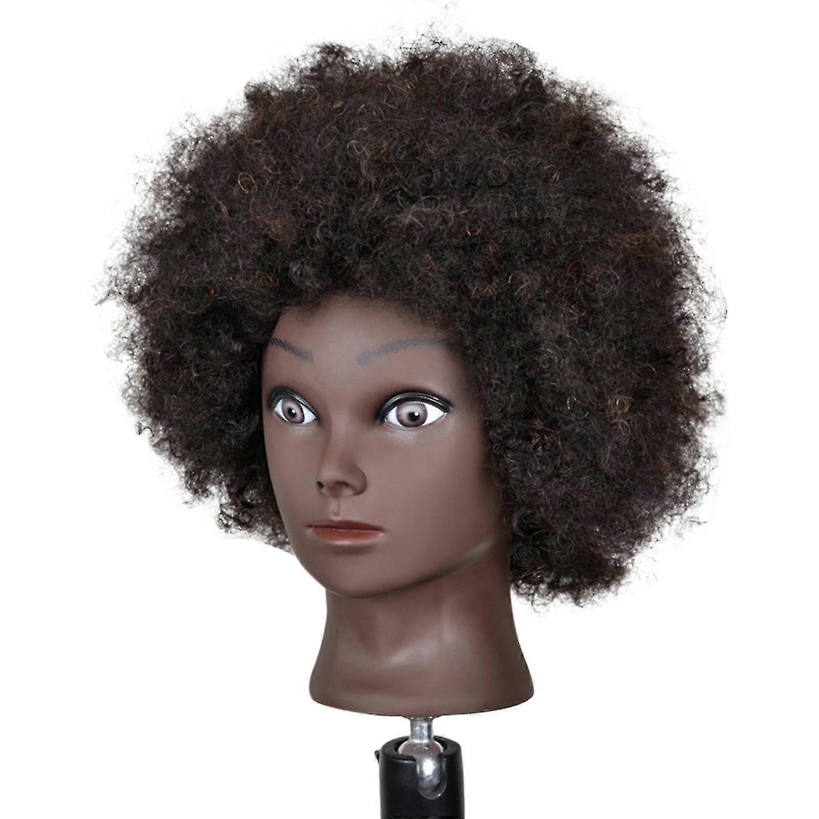 عارضة أزياء أمريكية من أصل أفريقي رأس عارضة أزياء للشعر الحقيقي لتصفيف زيكاي الأسود