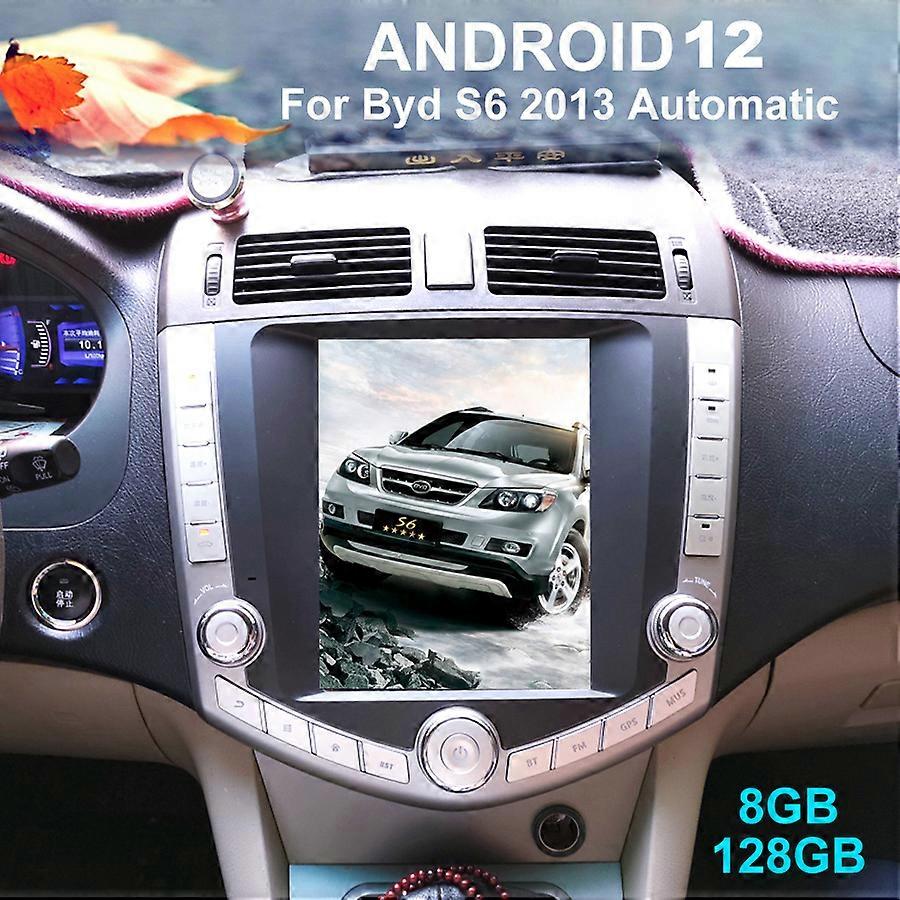 Car Multimedia Video Player GPS For Byd S6 2013 Automatic Tesla Screen Radio Navigation Stereo Wireless 2Din CarPlay 8+128GB
