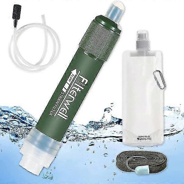 Portable water filter and water purifier with active carbon filter