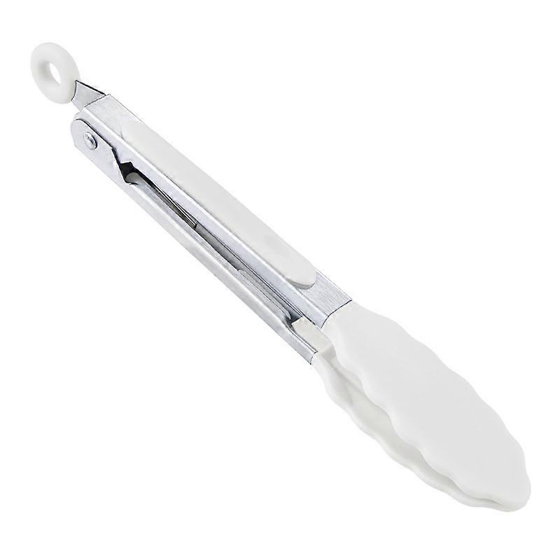 7 Inch 7 Inch Mini Silicone Serving Tongs Set White